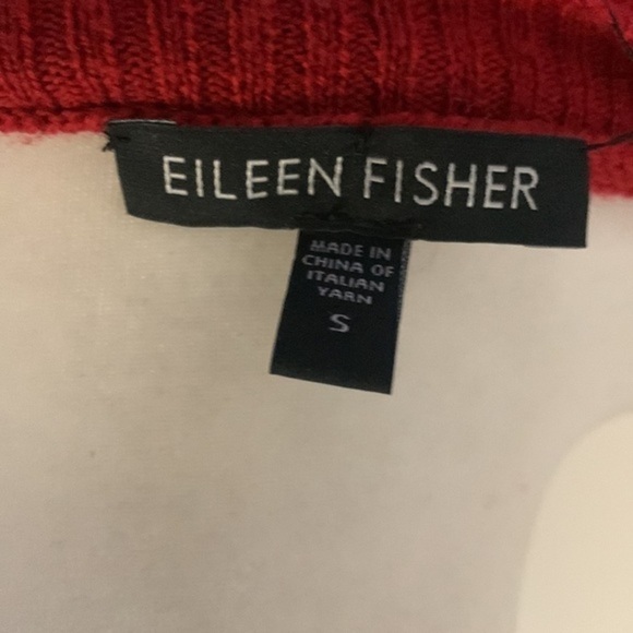 Eileen Fisher red sweater pullover shirt top  in size Small - Picture 8 of 9